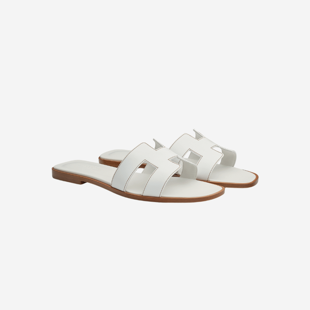 Oran Calfskin Sandals All White Blanc