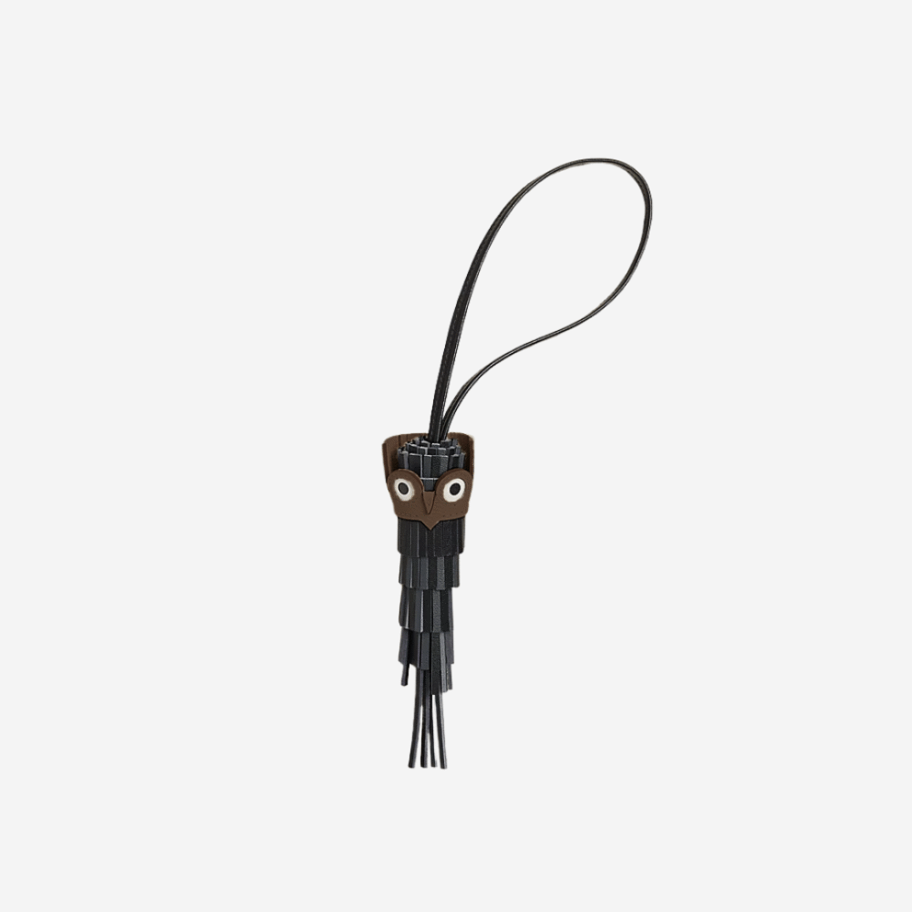 Owl Chouette charm noir / gris misty / noir / craie / alezan