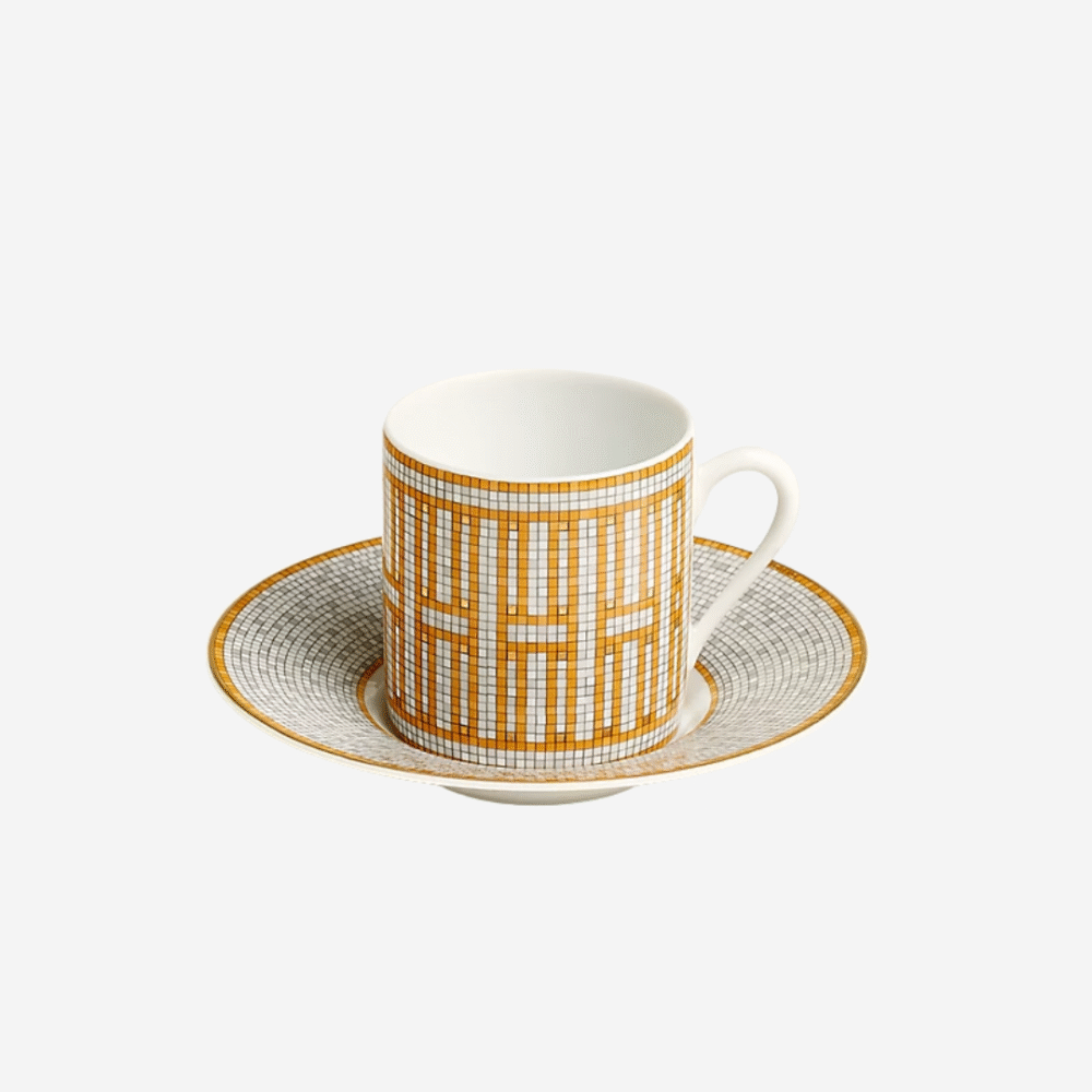Mosaique Au 24 Gold Coffee Cup and Saucer