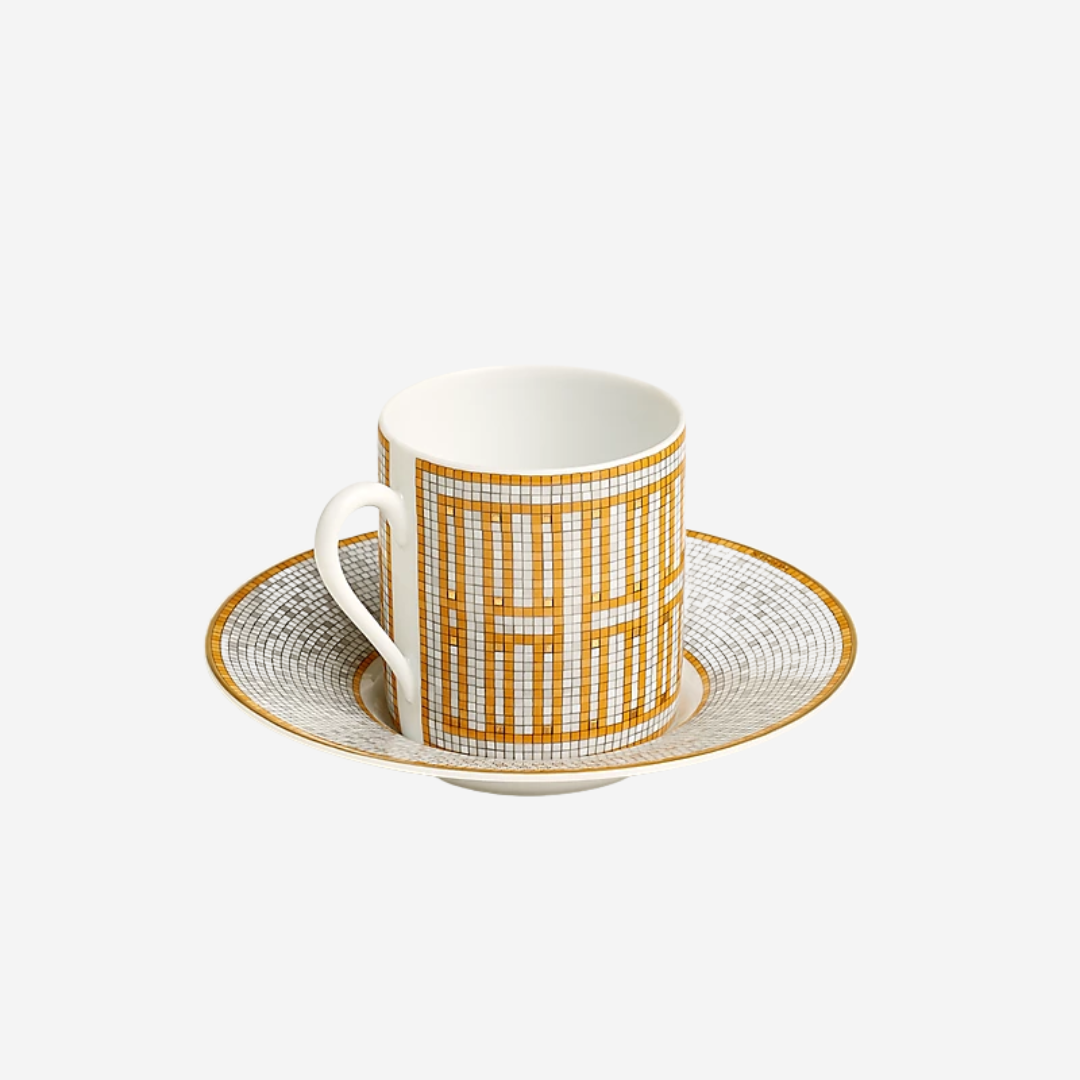 CLS Mosaique au 24 gold coffee cup and saucer (2)