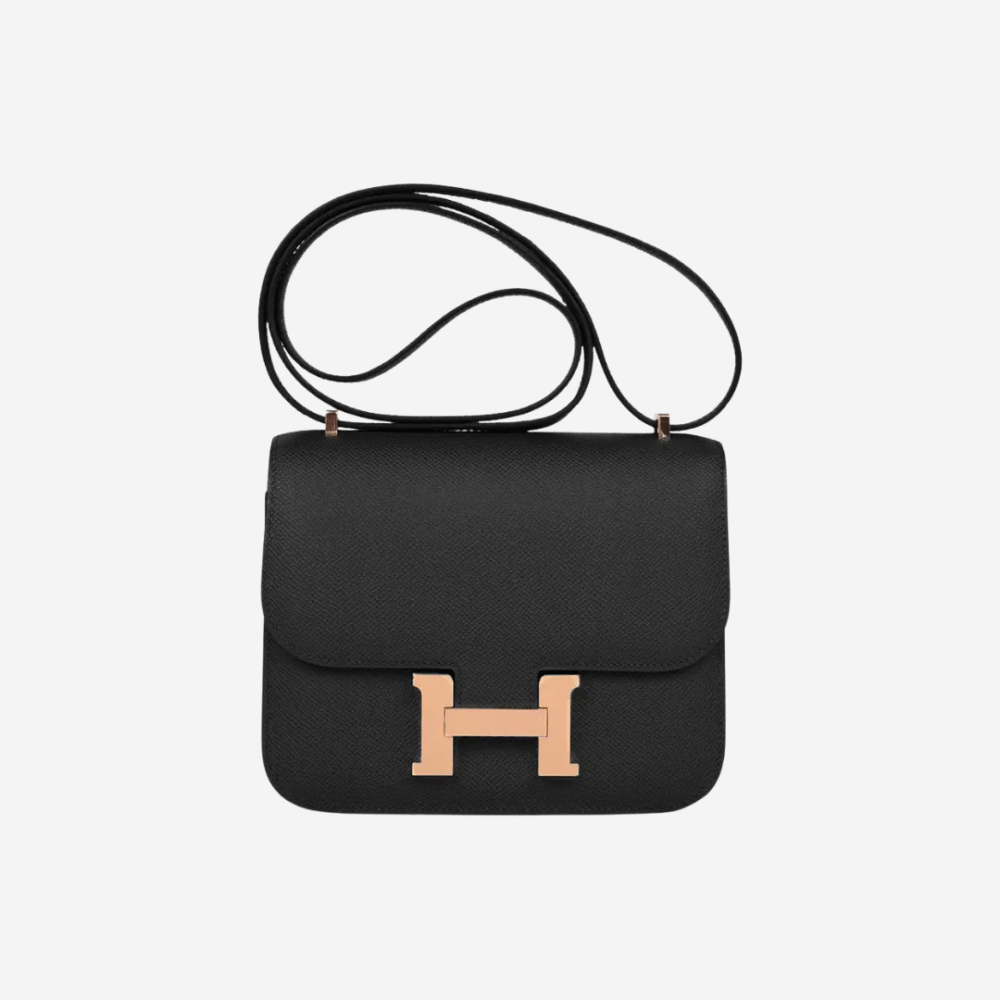 Constance 18 Black Epsom Rose Gold with Mirror