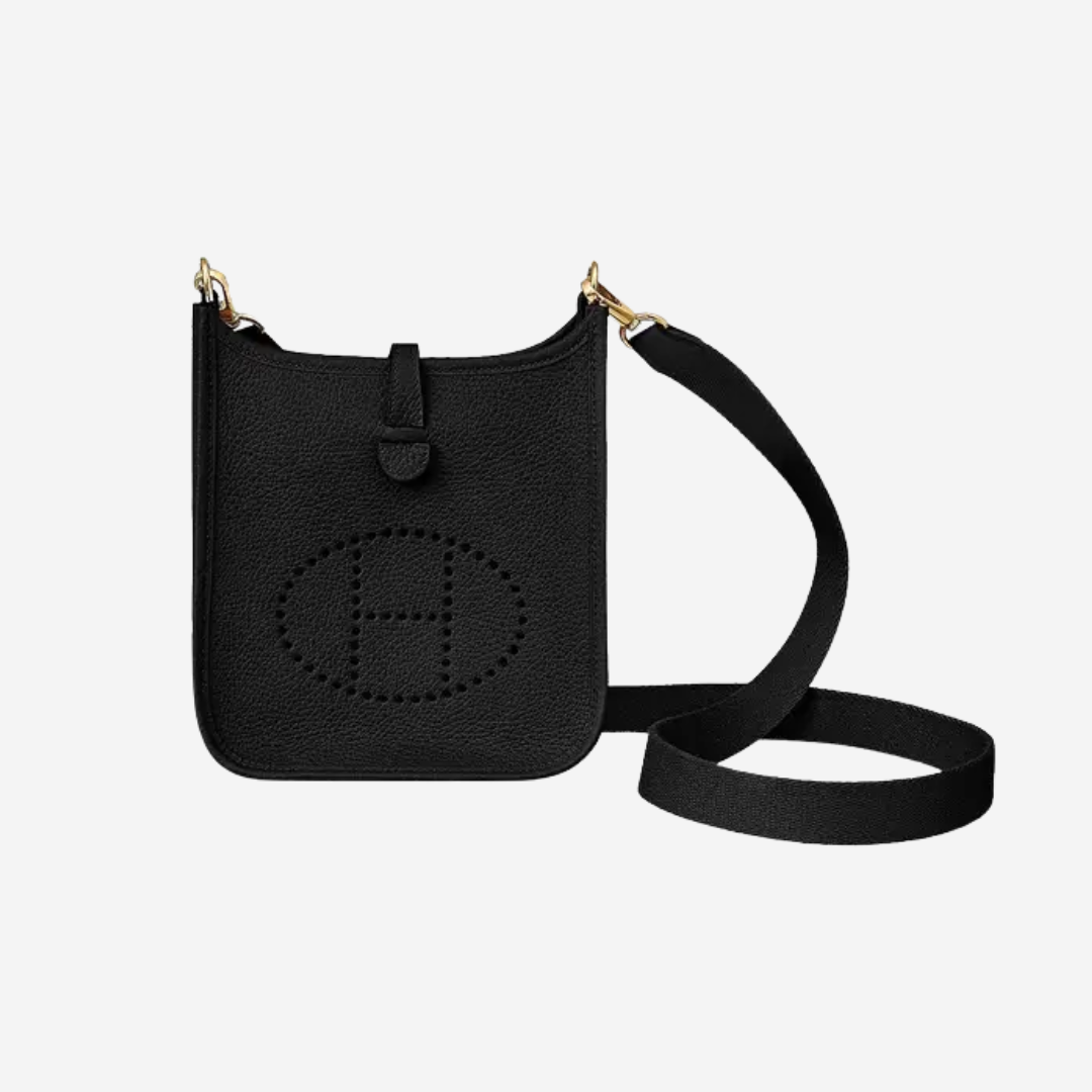 Mini Evelyne Black Taurillon Clemence Ghw W