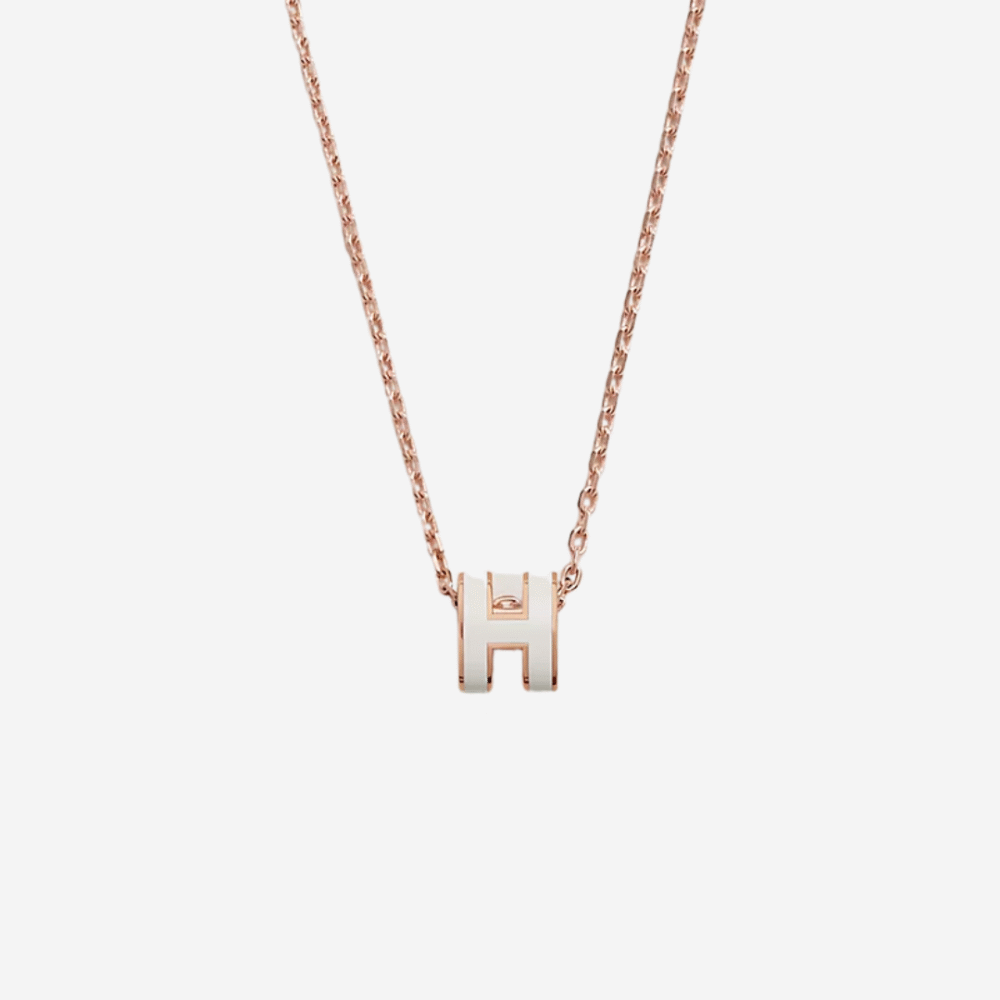 Mini Pop H Necklace Rghw White Blanc Rosegold