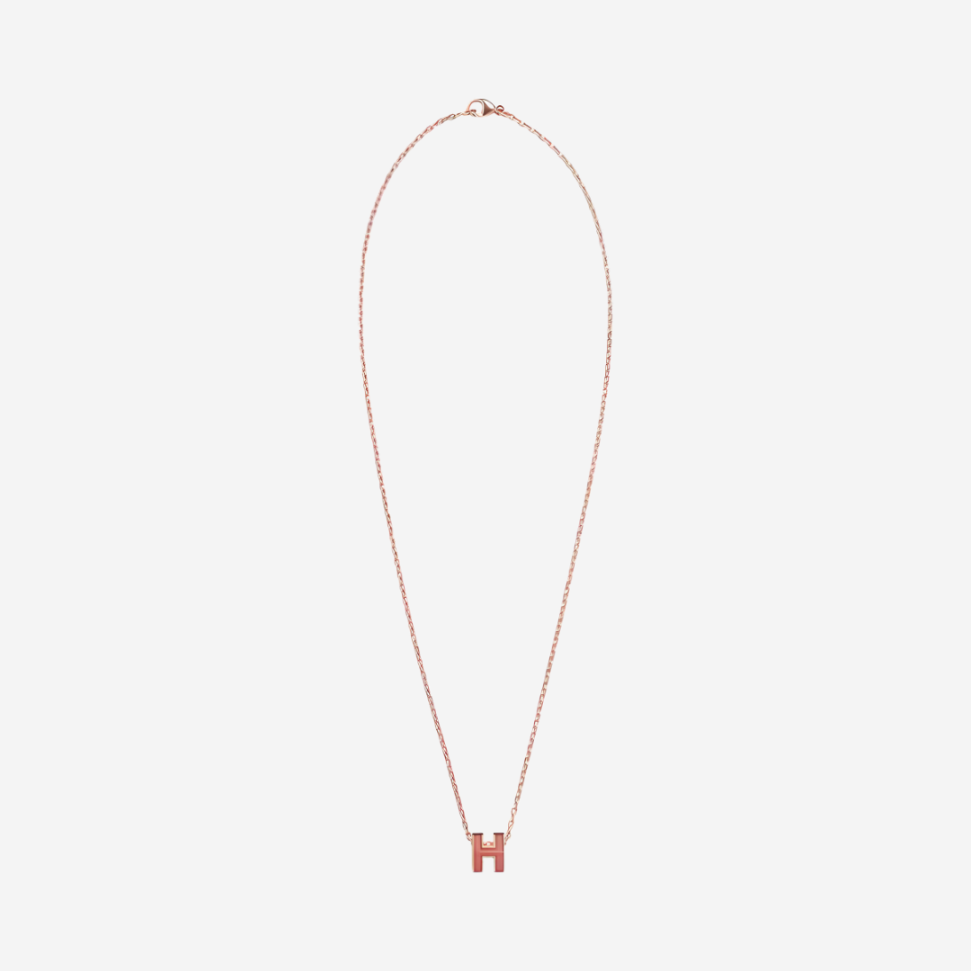 Mini Pop H pendant NecklaceRose Azalée Transparent (2)