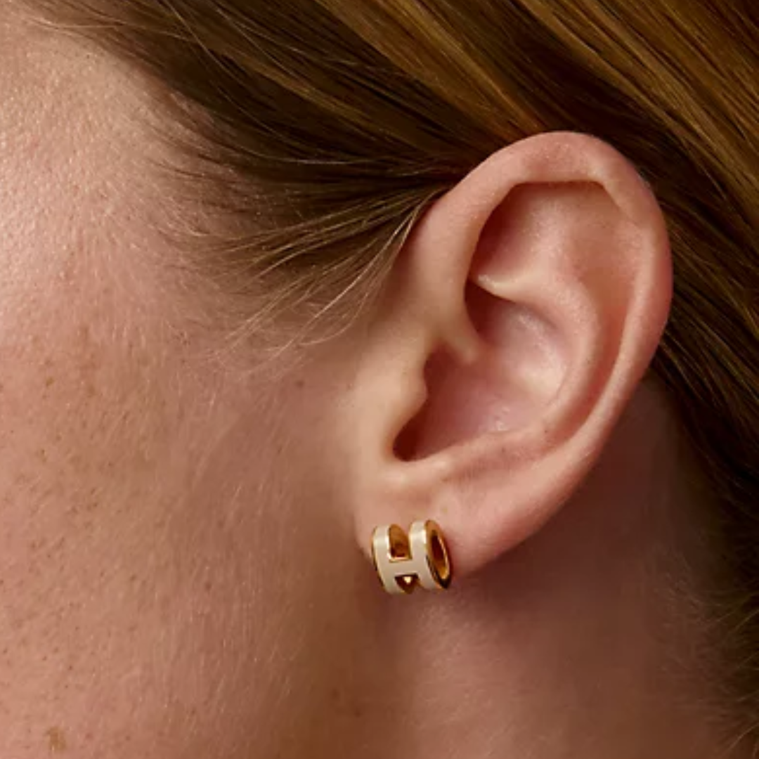 CLS Mini Pop H pendant Earring Marron Glacé GHW (2)