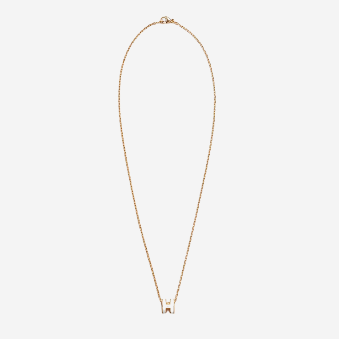 CLS Mini Pop H pendant Necklace Blanc RGHW (2)