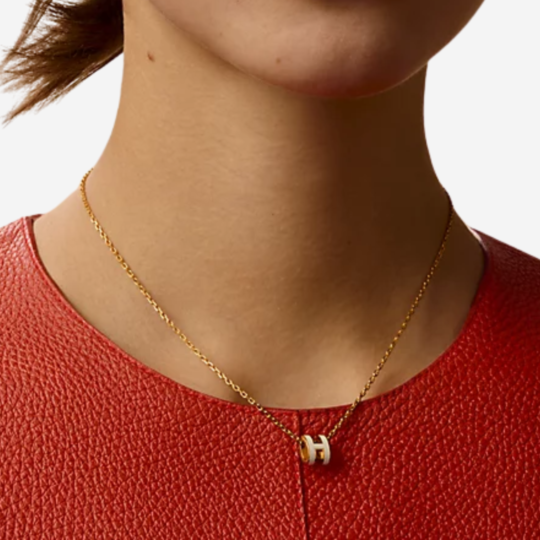 CLS Mini Pop H pendant Necklace Blanc RGHW (3)