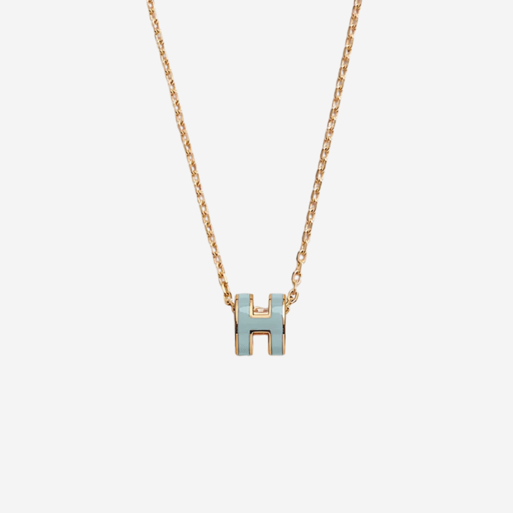 Mini Pop H Pendant Necklace, Vert Peppermint RGHW