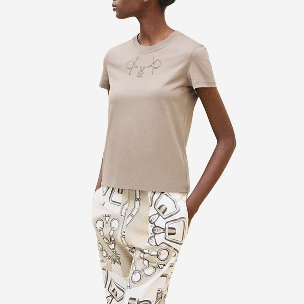 Mors Print Straight T-Shirt Gris / Etoupe