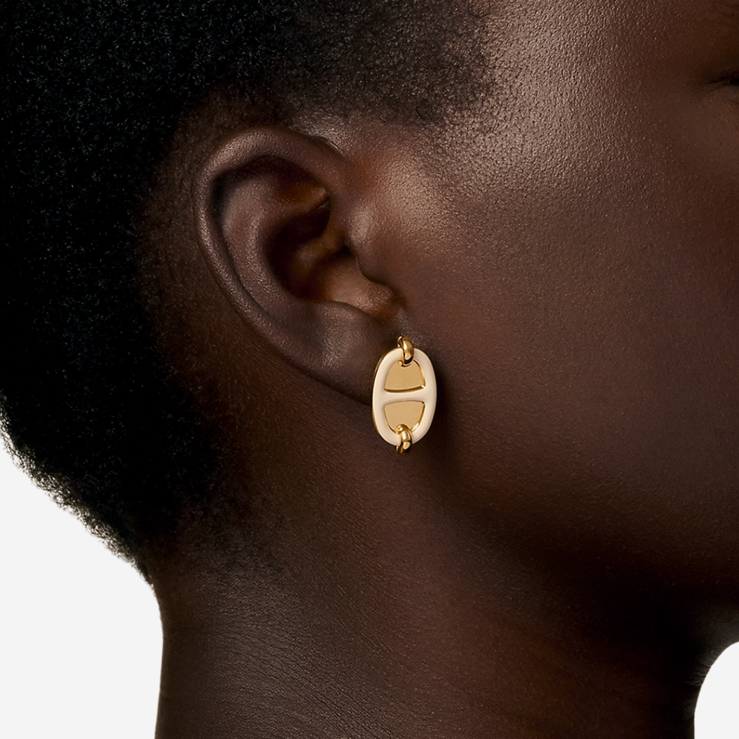 Mini Maillon Earrings, Créme GHW (2)