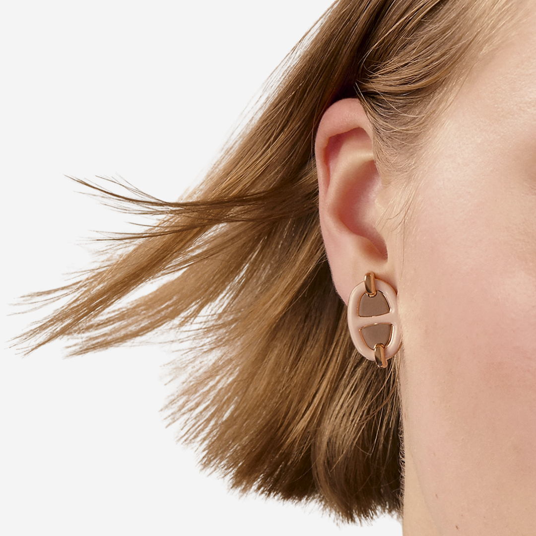 Mini Maillon Earrings, Rose Candeur RGHW (2)