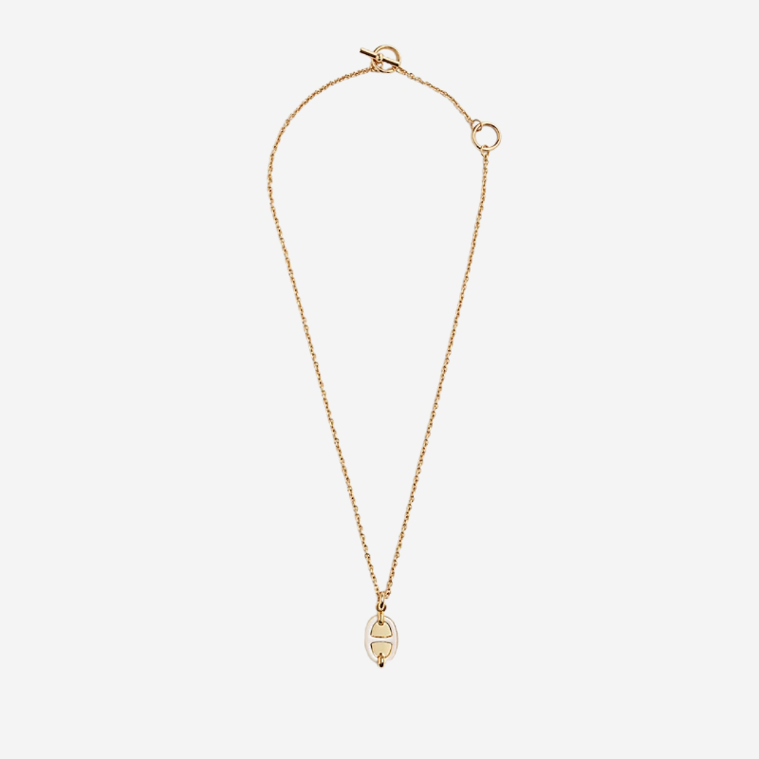 Mini Maillon Necklace, Crème GHW(1)