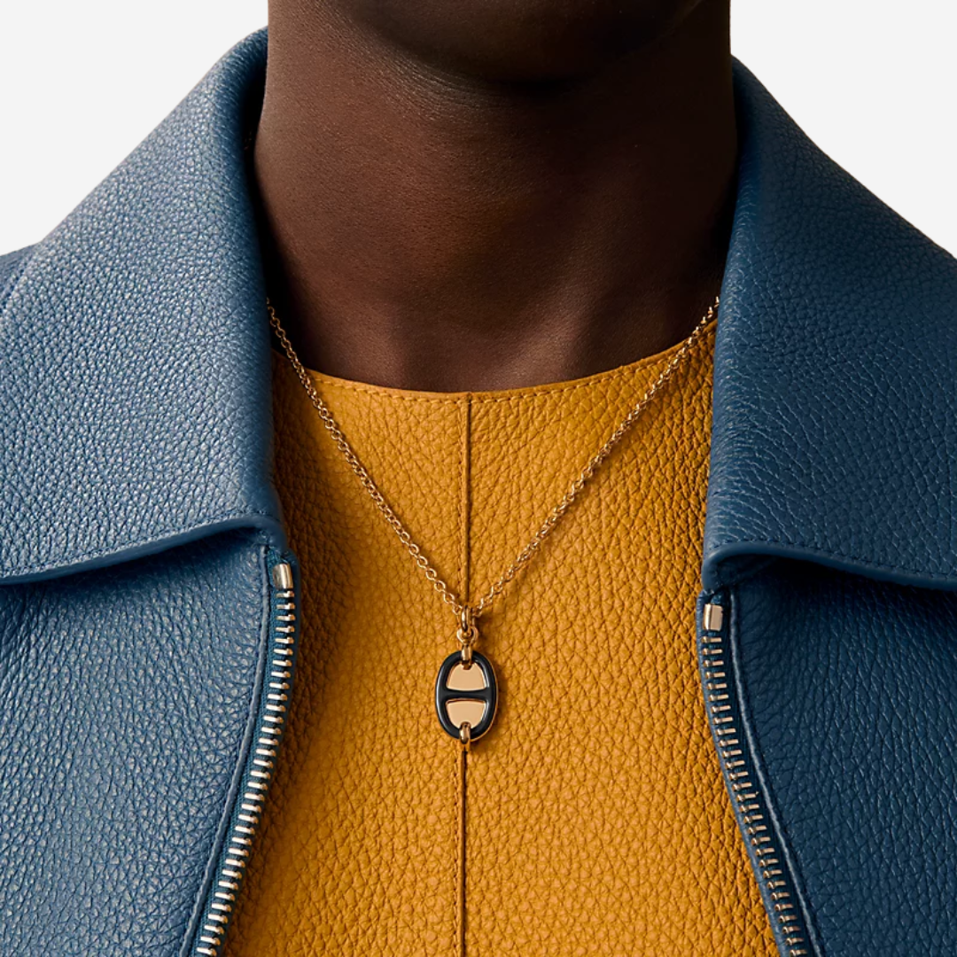 Mini Maillon Necklace, Noir RGHW (3)