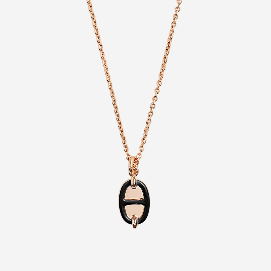 Mini Maillon Necklace, Noir RGHW