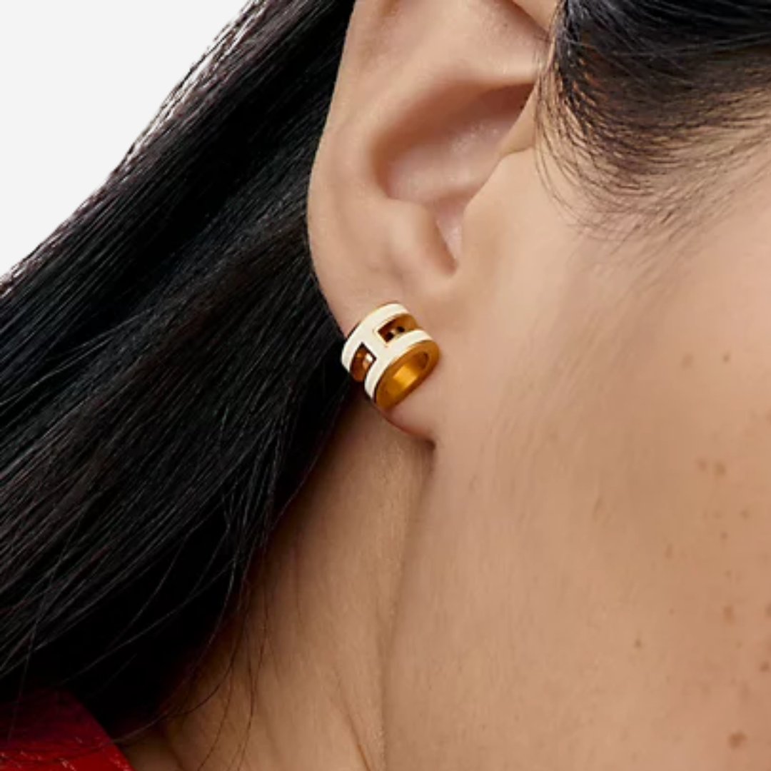 Mini Pop H pendant Earring Blanc GHW (2)