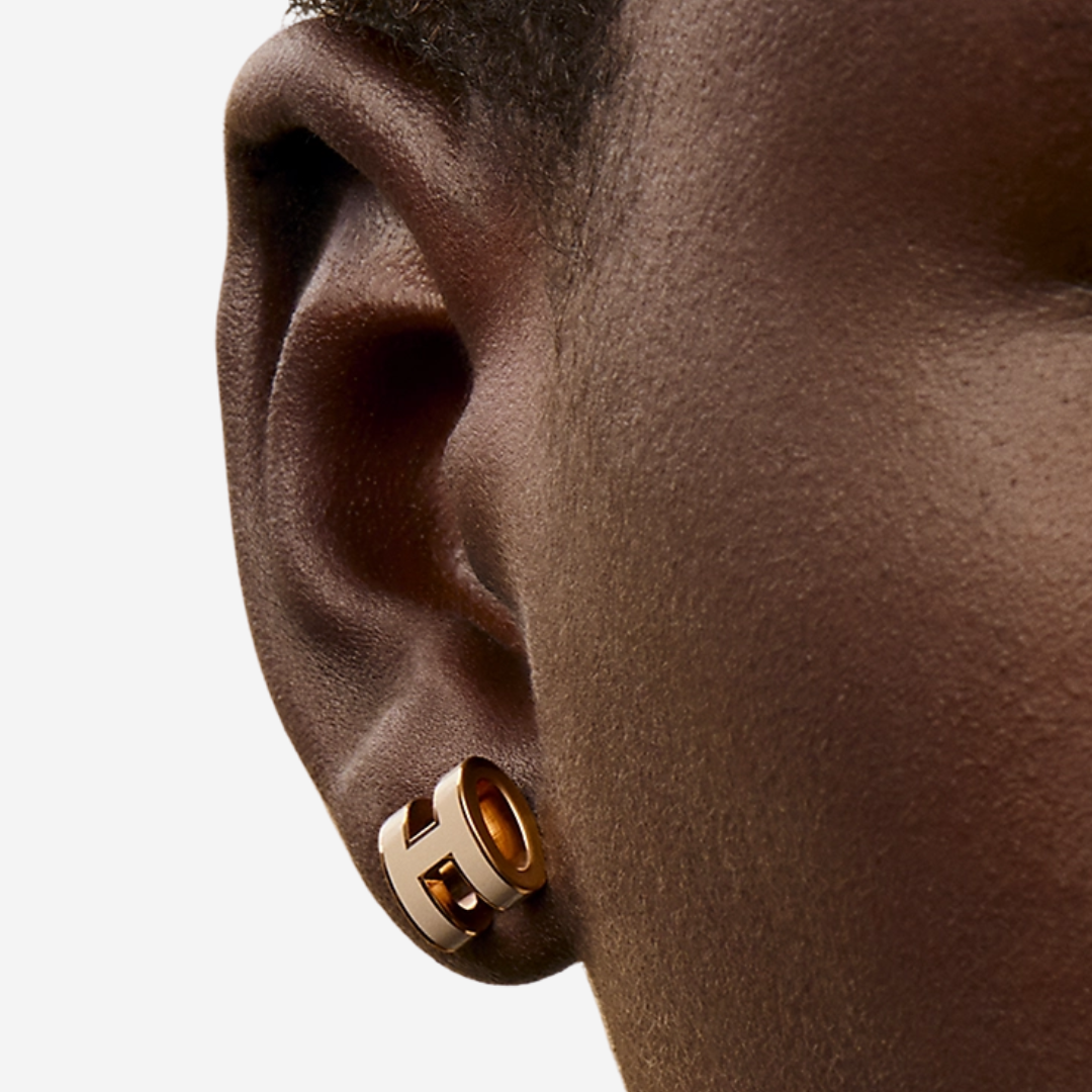 Mini Pop H pendant Earrings, Marron Glacé RGHW (2)