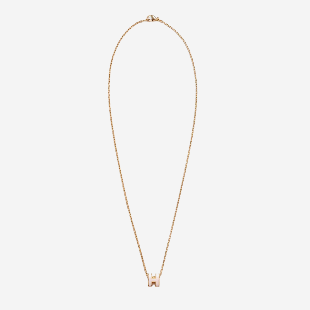 Mini Pop H pendant Necklace Rose Dragée GHW(2)