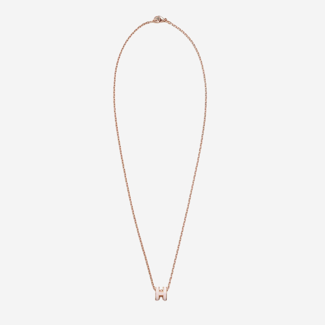 Mini Pop H pendant Necklace Rose Dragée RGHW (2)