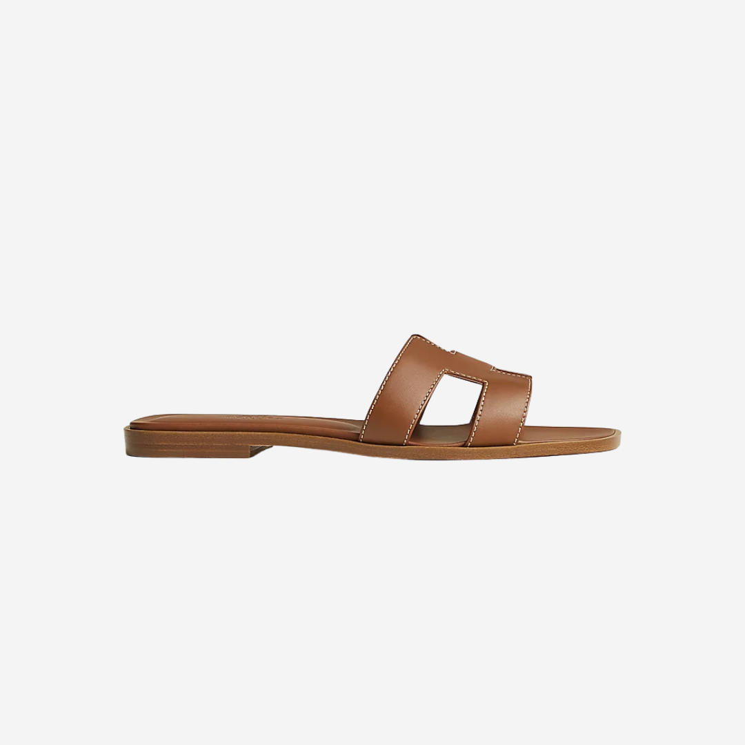 Oran Box Calfskin Sandals Gold