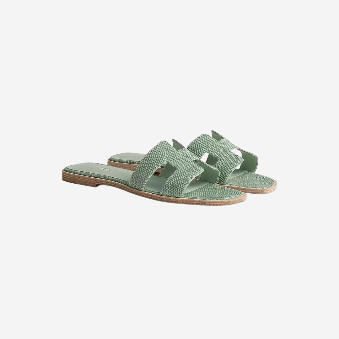 Oran Sandals Brillant Vert Jade Lizard (2)