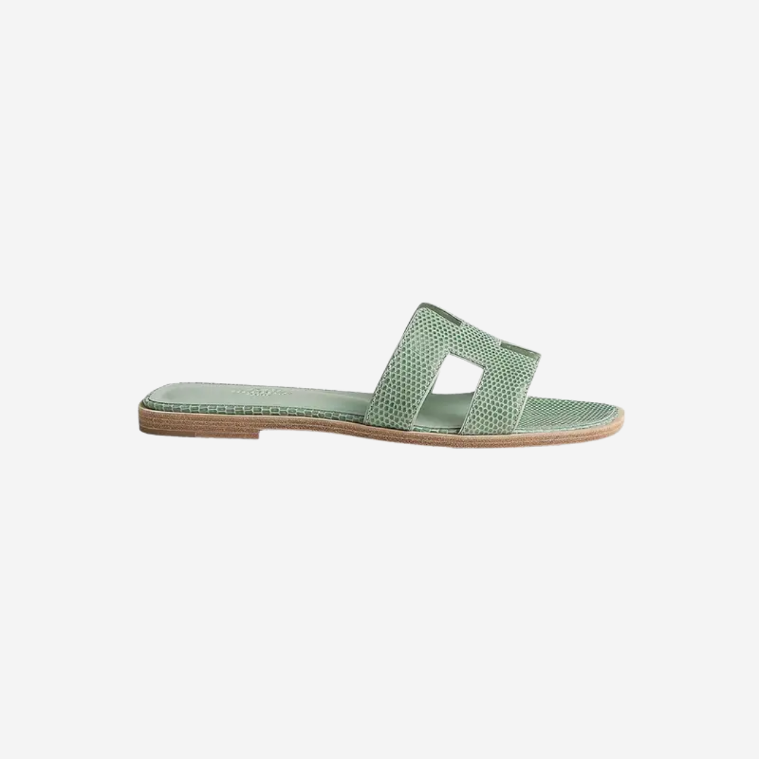 Oran Sandals Brillant Vert Jade Lizard