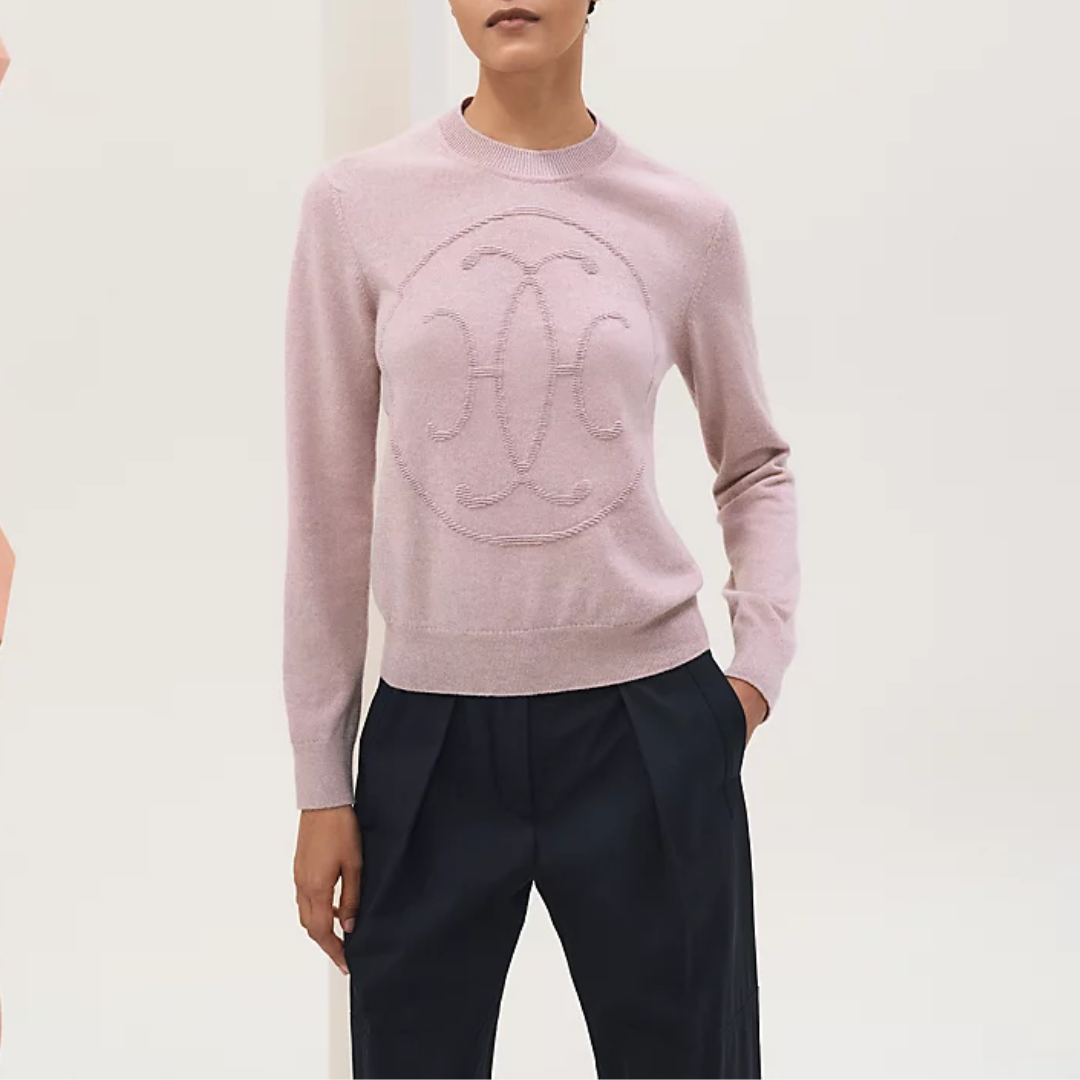 CLS Cashmere H Lift long-sleeve sweater Rose Pâle