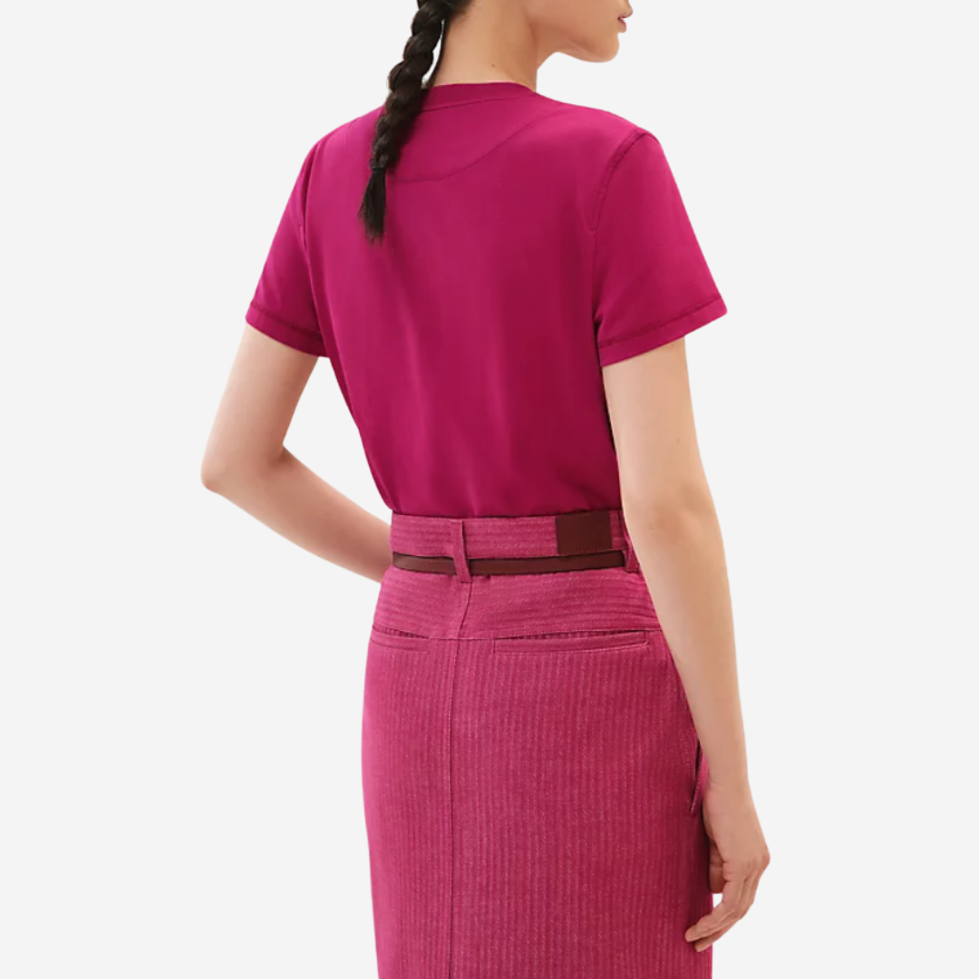 CLS Embroidered pocket t-shirt Rose Bougainvillier (2)