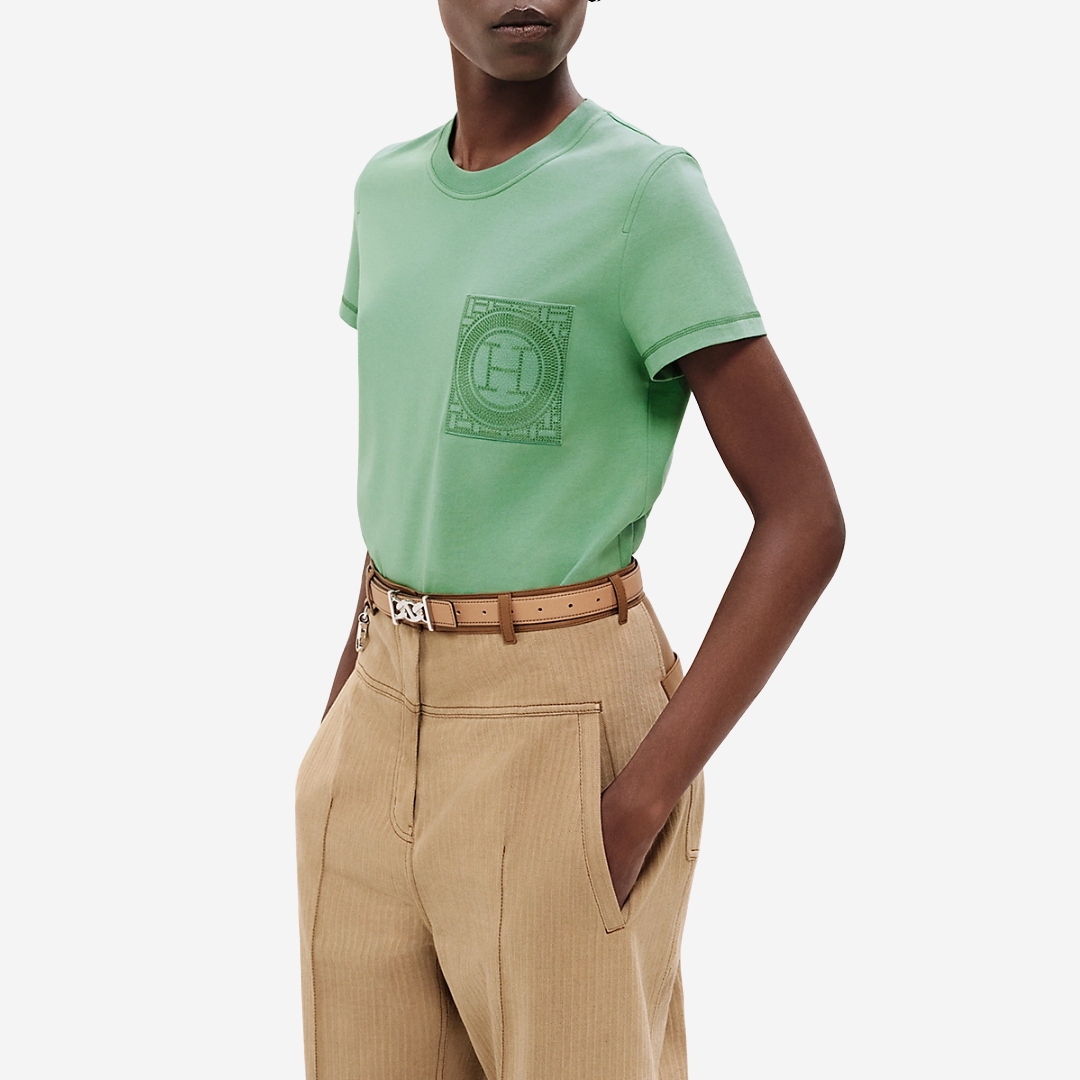 CLS Embroidered pocket t-shirt Vert Opaline