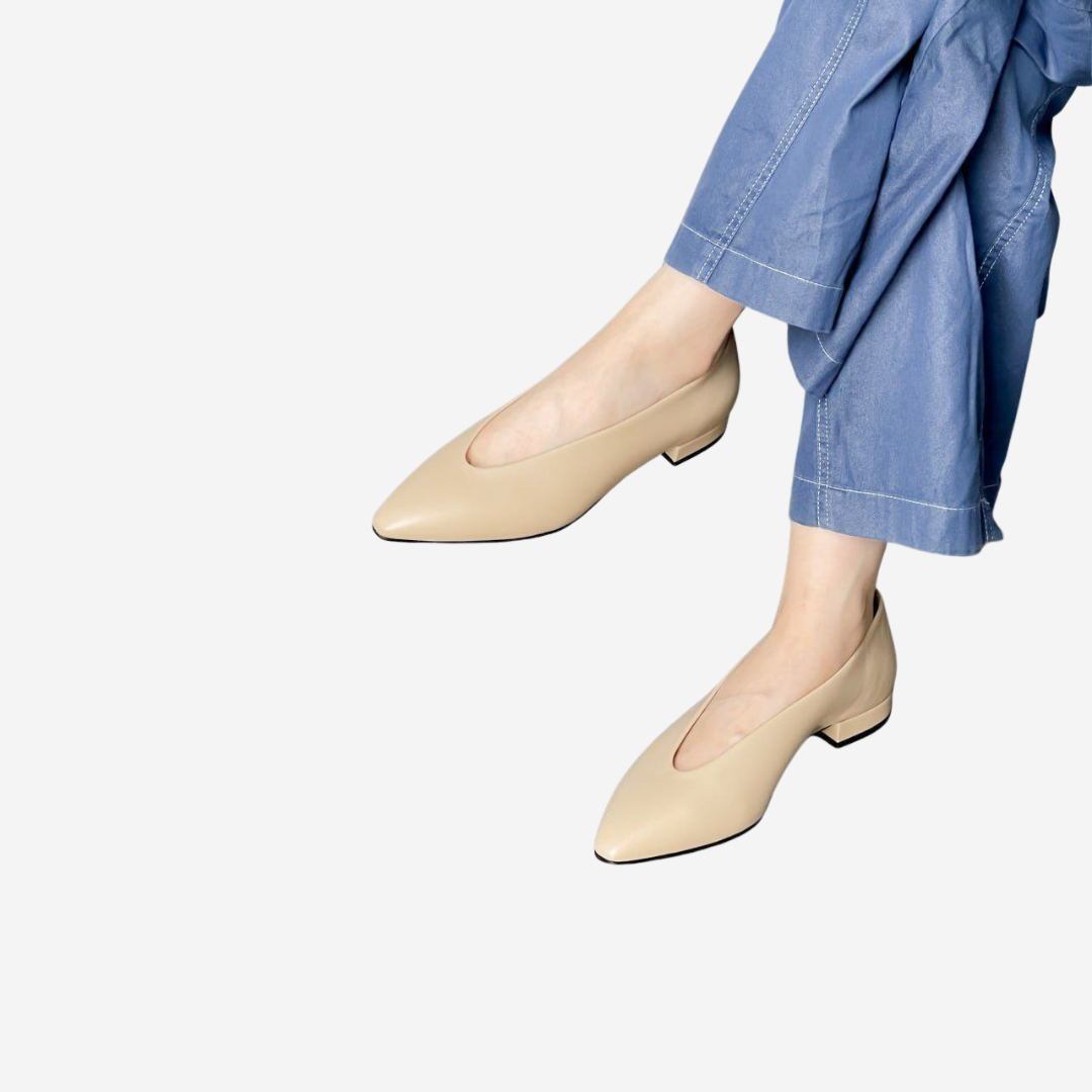 Loro Piana Rebecca Ballerina Calfskin Natural Light Camel (Complete Box) Size 36 (2)