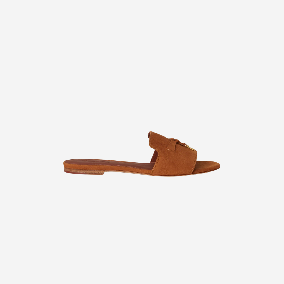 Loro Piana Summer Charms Suede Slide Sandals Wot (1)