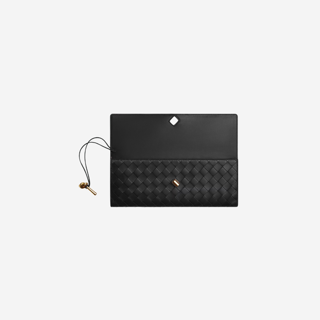 BOTTEGA VENETA Andiamo clutch with handle Black ( W31 x H13 x D3 CM ) (1)