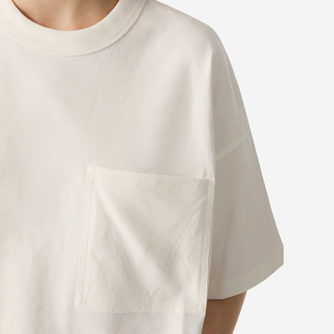 BOTTEGA VENETA Detachable intrecciato leather heart cropped tshirt ( WOMEN )Chalk (1)