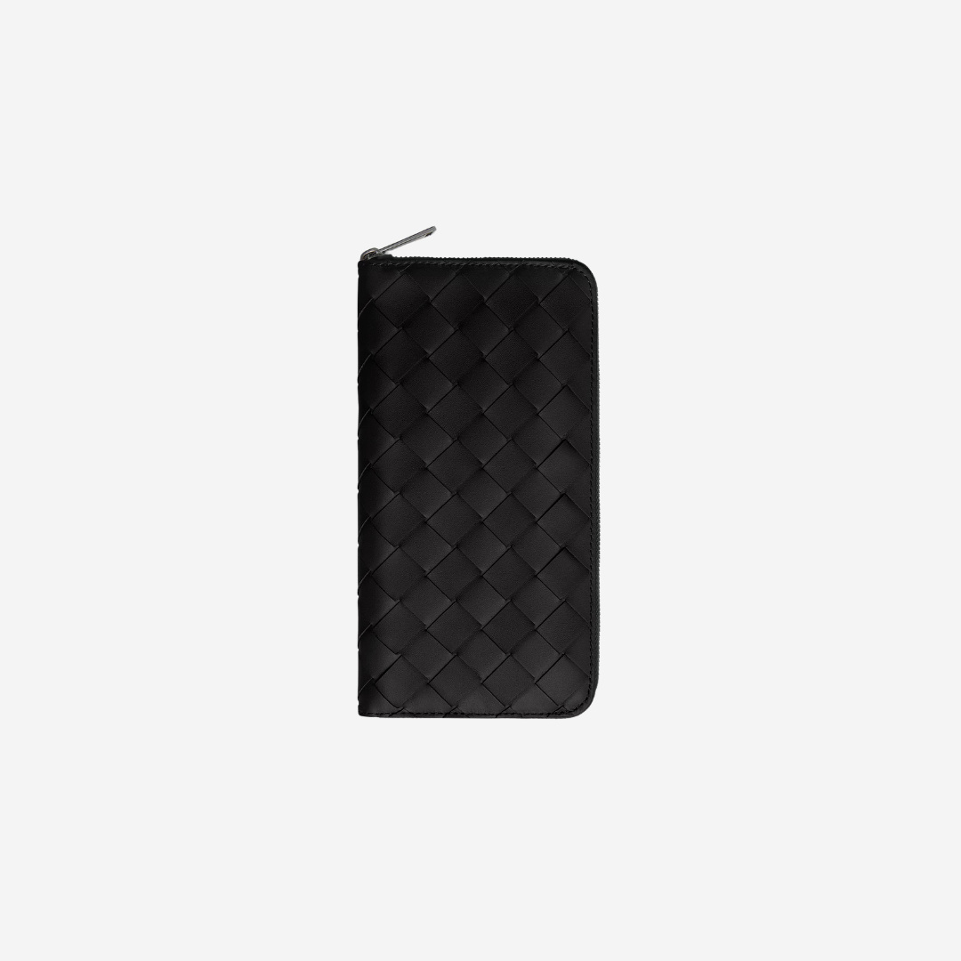 Bottega Veneta Long Zipper Wallet Black