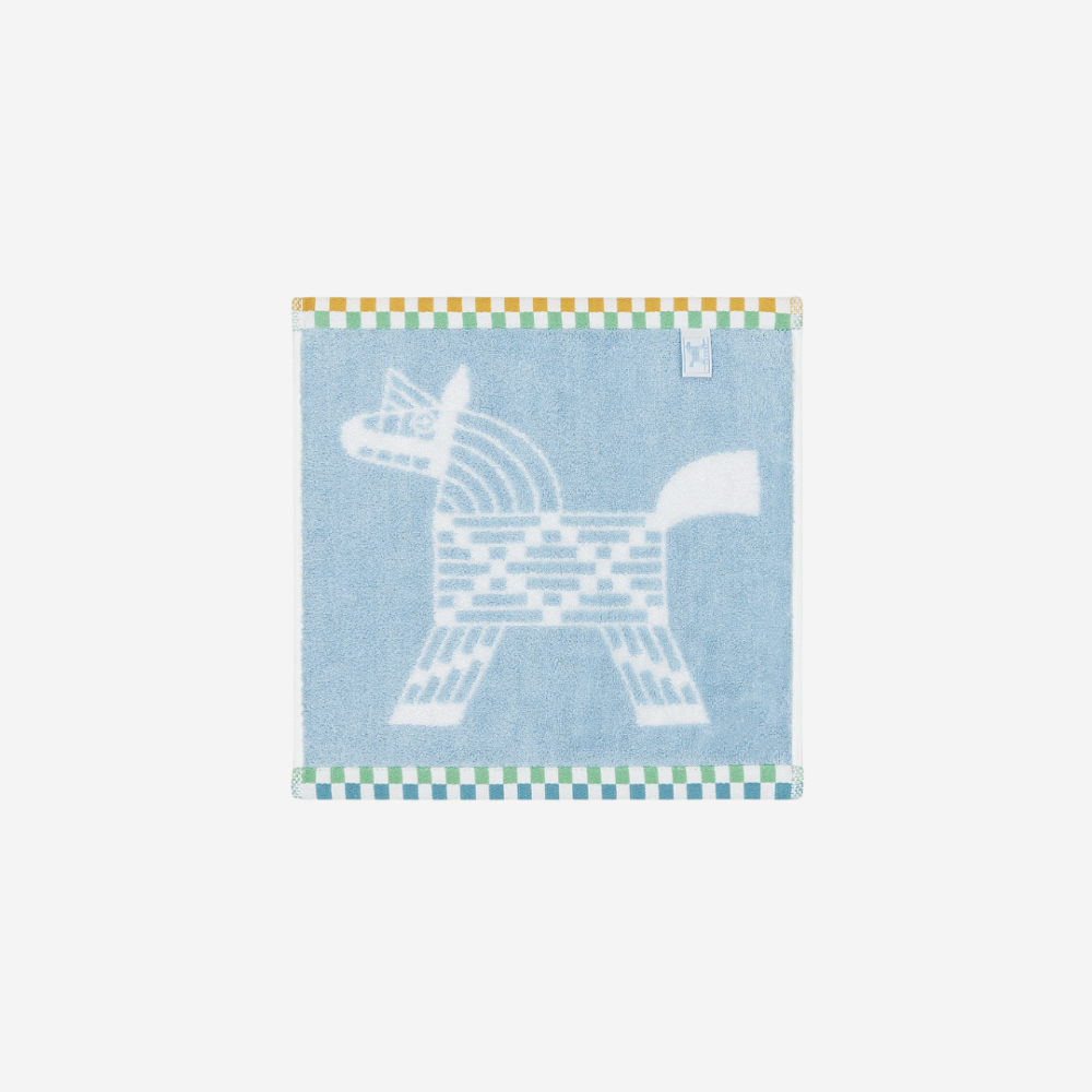 Animaux Nattes washcloth bleu givre / vert céladon