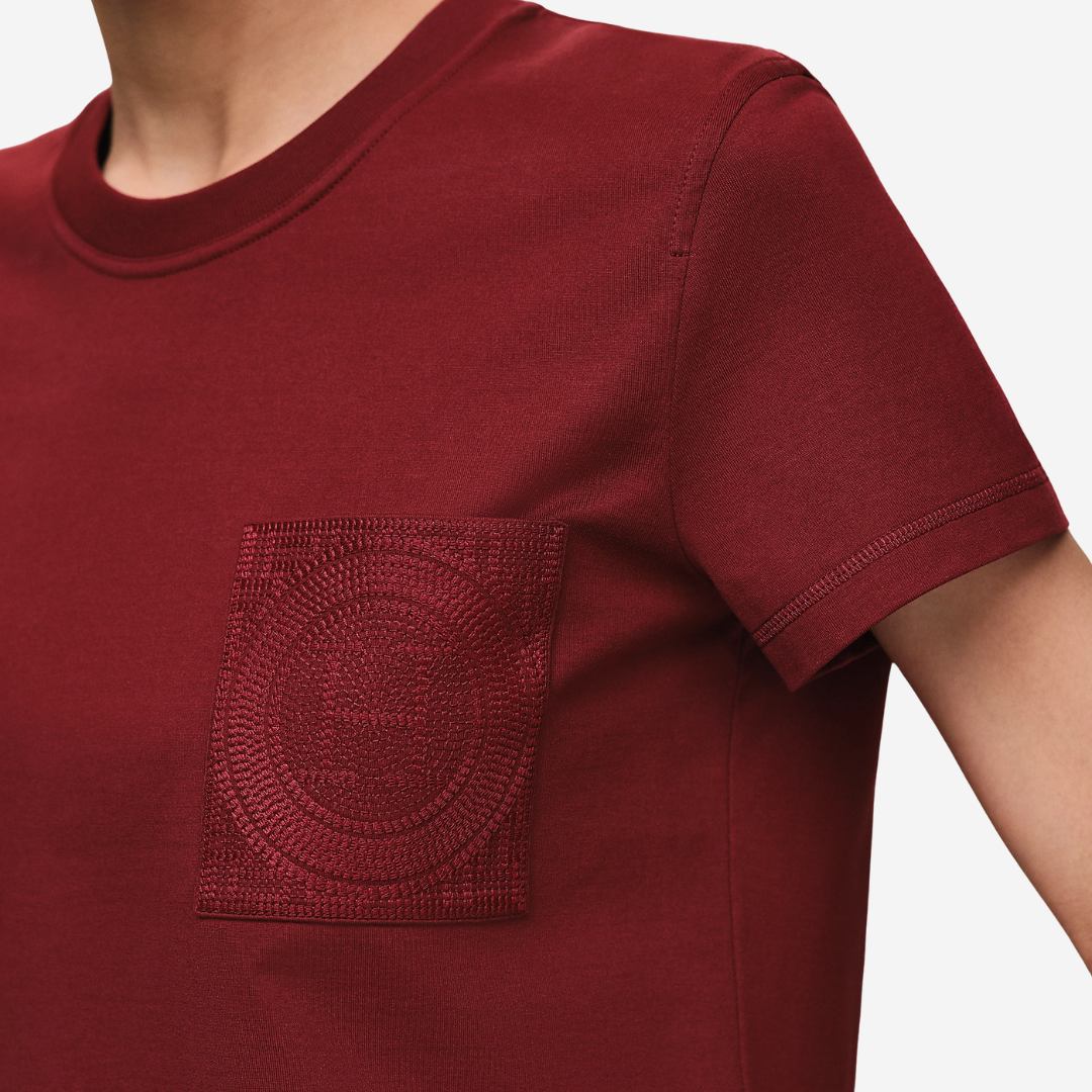 CLS Embroidered Pocket T-Shirt Rouge Carmin (2)