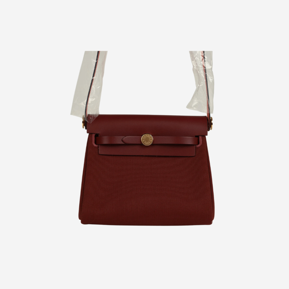 Herbag Zip 20 Mini Rouge H Toile Militaire Canvas and Vache Hunter Gold Hardware