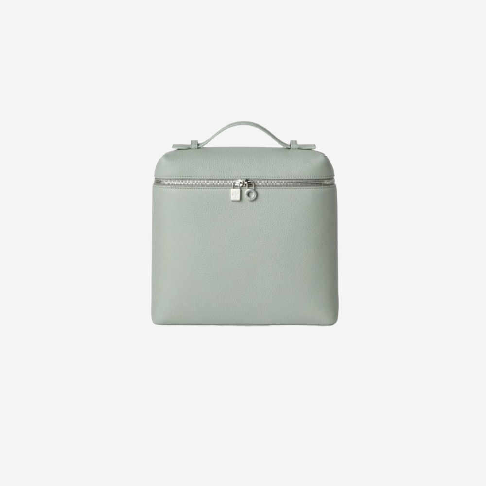 Loro Piana Extra Pocket backpack L23.5 in Eucalyptus Grained Calfskin