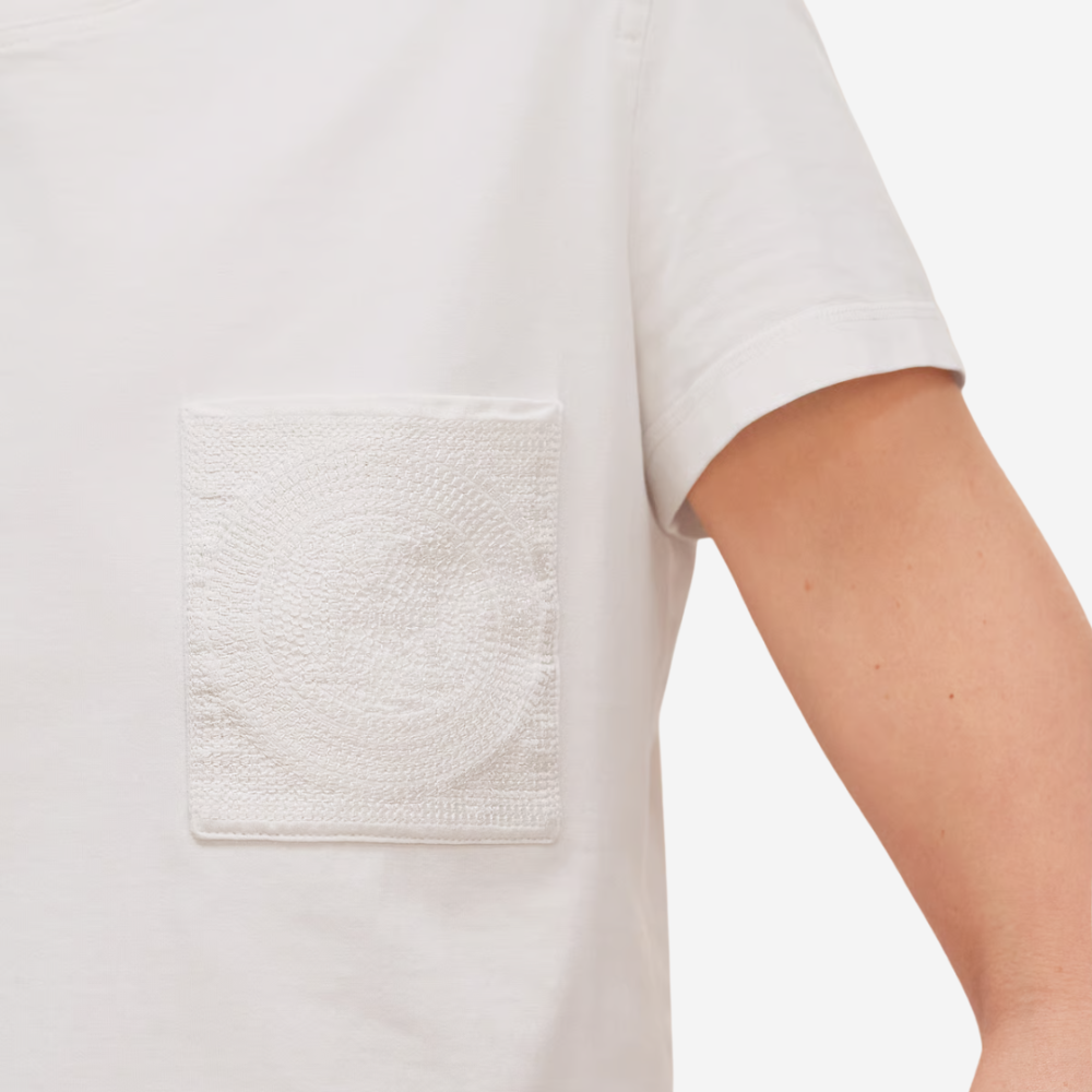 Embroidered pocket t-shirt blanc white tee