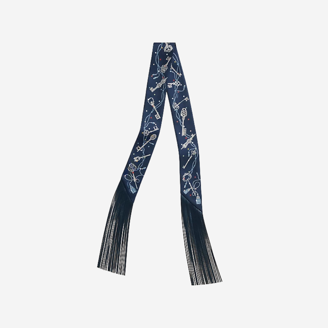 CLS Jumping leather fringes Twilly Craie Brun (10)