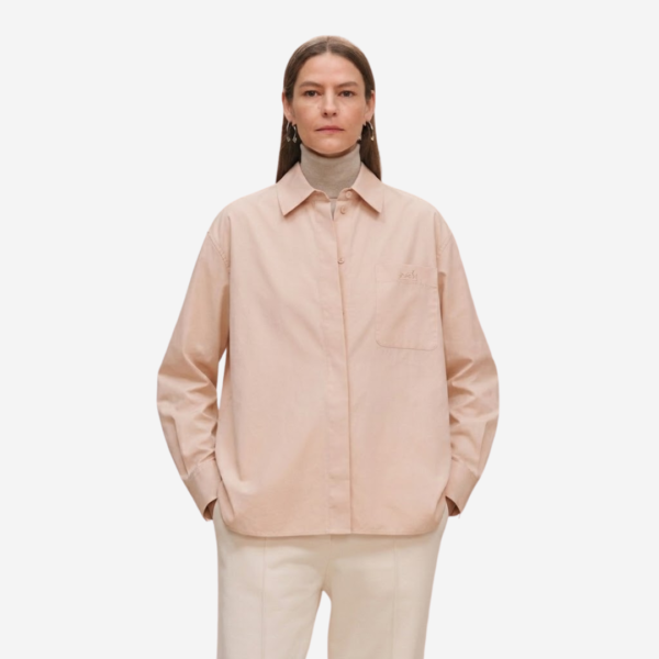 Hermes Chemise Ample Rose Palomino Loose Shirt