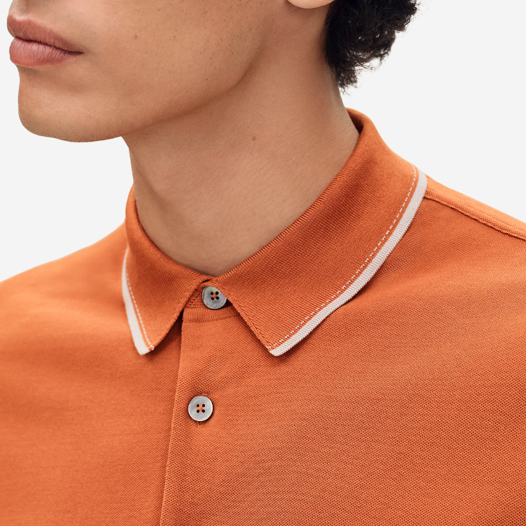 CLS Piqures sellier polo shirt Orange Brûlé (2)